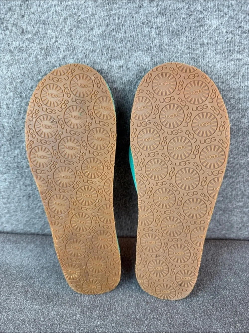Rare UGG Suede Nubuck‎ Leather Blue Comfort Thong Flip Flop Sandals Size 10